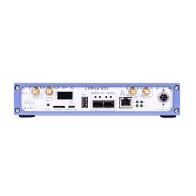 Ettus USRP N321 совместим. 2 канала TX/RX, RF 3 MHz-6 GHz, 200 MHz BW каждый, 1 × QSFP+, 2 × SFP+, 1 × RJ45, USRP Программное обеспечение радиоустройства.